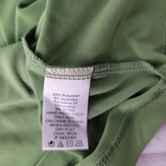 Susan Graver Green Embroidered Floral Top 1X Boho Cottagecore Feminine Chic - Picture 5 of 8